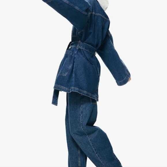 H&M tie waist denim jacket M - Picture 8 of 9